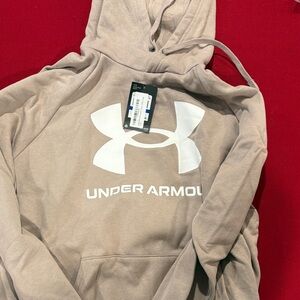Under Armour Beige Hoodie with White Logo